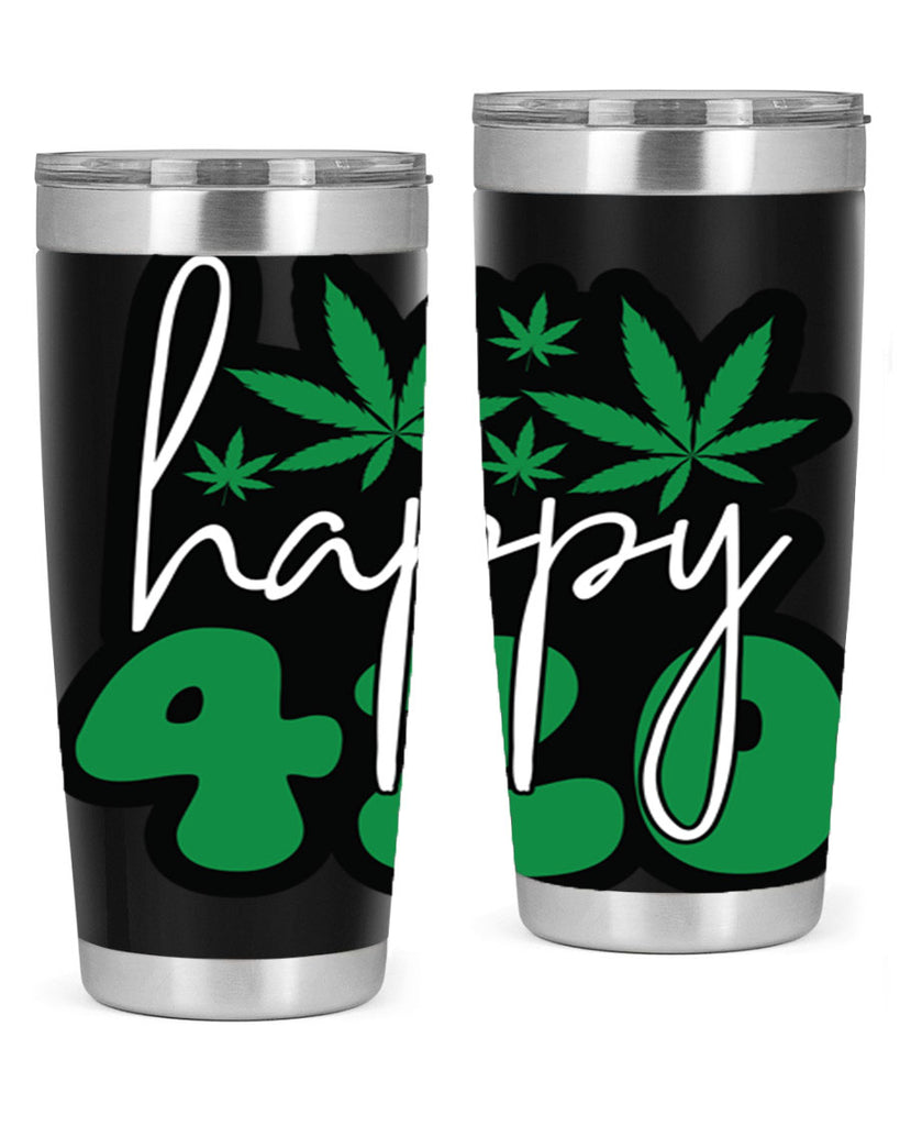 Happy 420 102#- marijuana- Tumbler