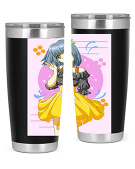 Happy and funny girl with black yellow dress in summer 41#- anime- Tumbler