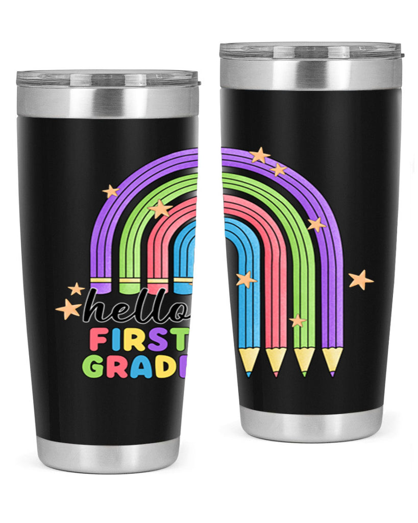 Hello 1st Grade Pencil Rainbow 14#- 1st grade- Tumbler