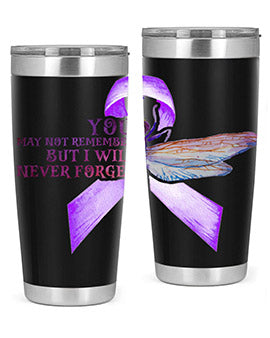 I Will Never Forge Alzheimer Awareness 179#- alzheimers- Tumbler