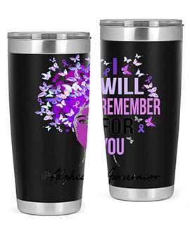 I Will Remember For You Alzheimer Awareness Womens Butterfly 181#- alzheimers- Tumbler