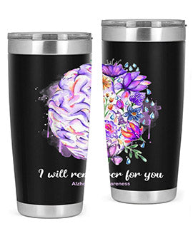 I Will Remember For You Brain Alzheimers Awareness 183#- alzheimers- Tumbler