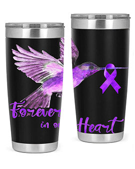 No One Figh Alone Ribbon Alzheimer 201#- alzheimers- Tumbler