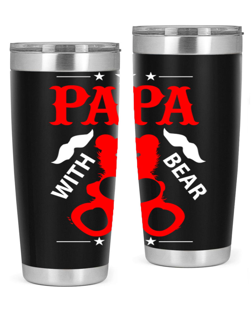 PAPA WITH BEAR 112#- grandpa - papa- Tumbler