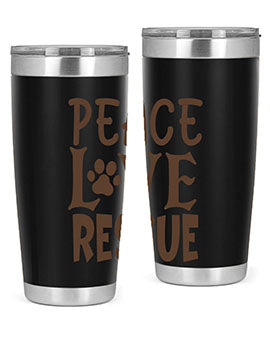 Peace Love Rescue Style 23#- cat- Tumbler