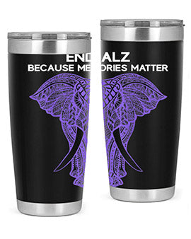 Purple Elephant Alzheimer Awareness 211#- alzheimers- Tumbler