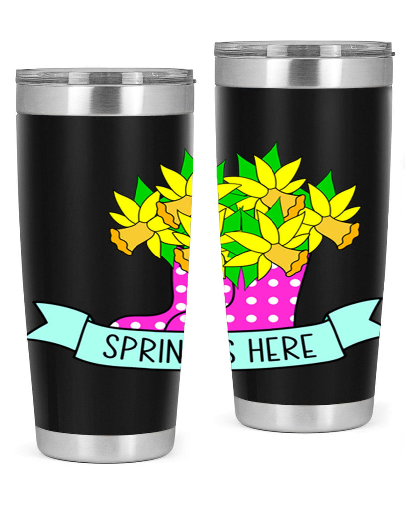 Spring is here daffodil rainboots442#- spring- Tumbler