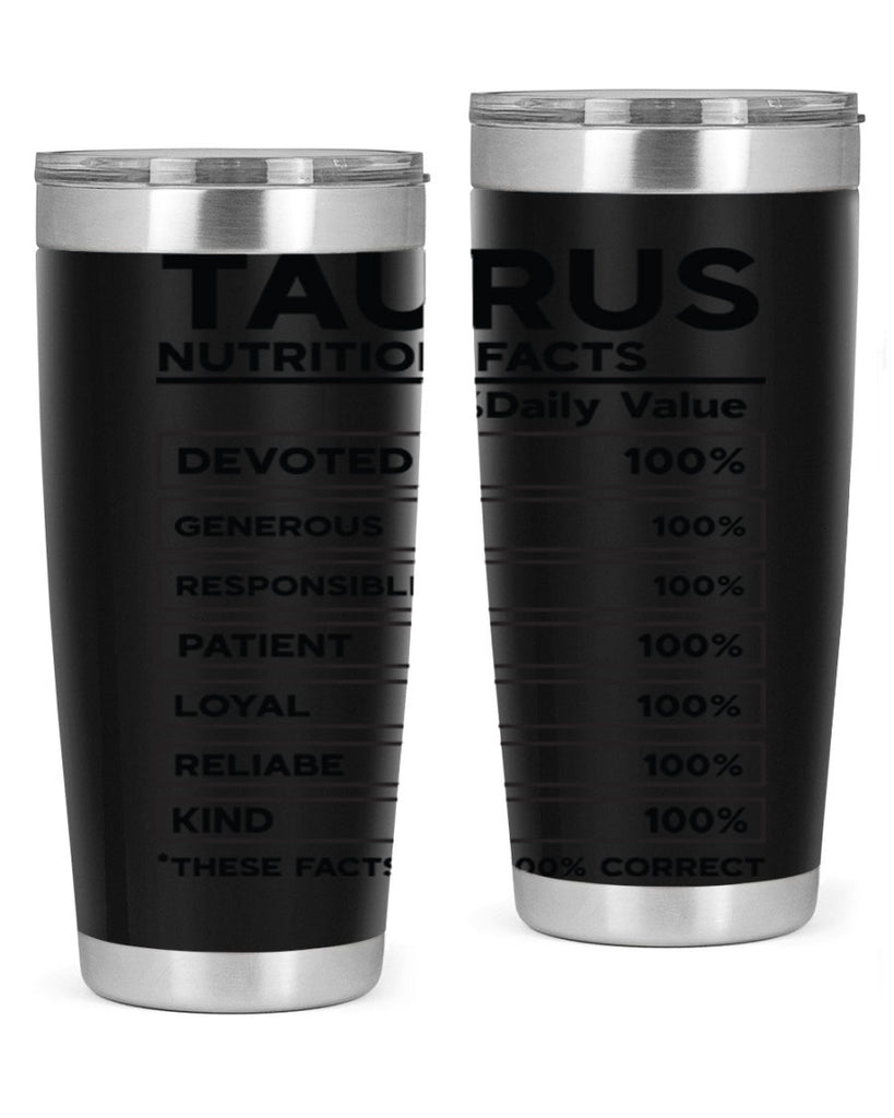 Taurus Nutrition Facts 490#- zodiac- Tumbler