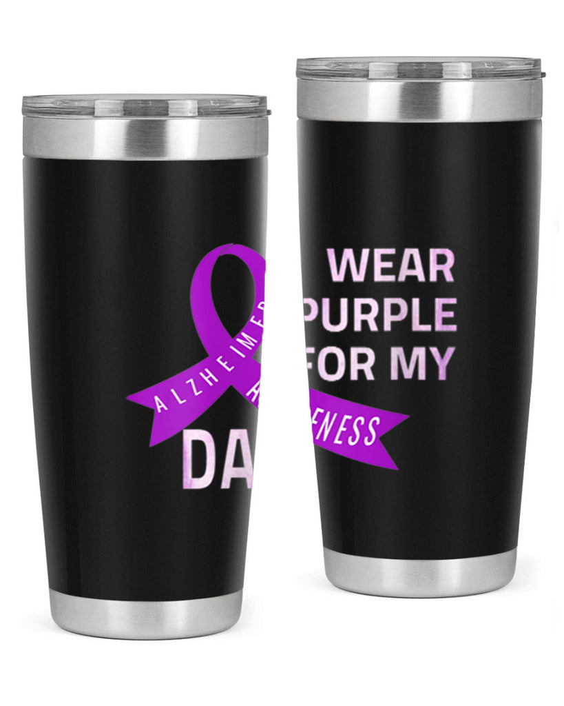 Womens I Wear Purple for My Dad Alzheimers Disease Awareness VNeck 221#- alzheimers- Cotton Tank