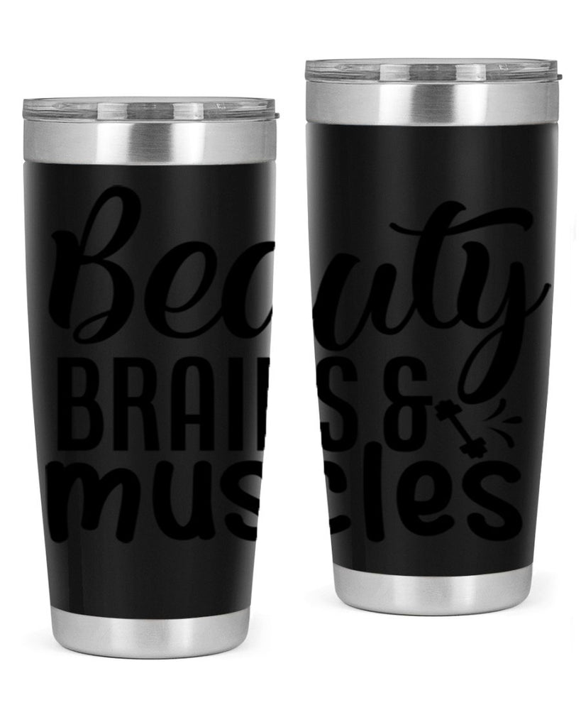 beauty brains muscles 51#- gym- Tumbler