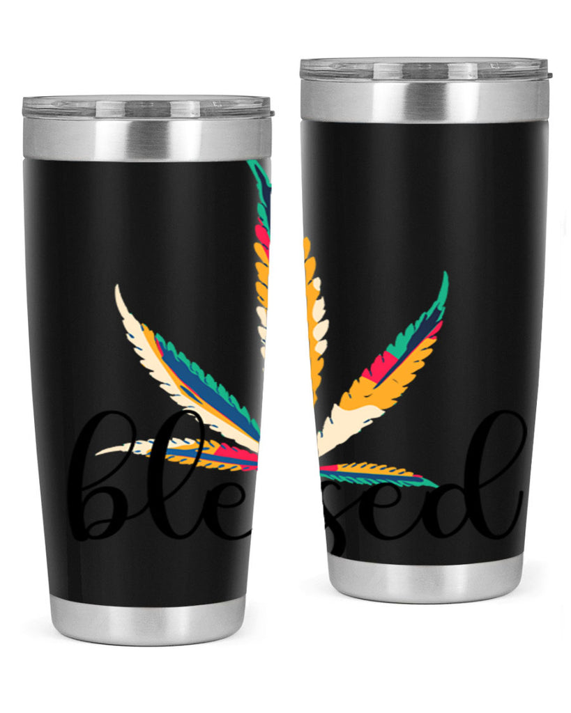 blessed colorful 19#- marijuana- Tumbler