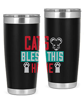 cats bless this home Style 36#- cat- Tumbler