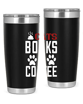 cats books and coffee Style 38#- cat- Tumbler