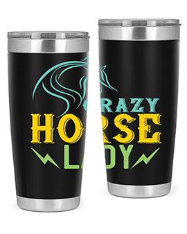 crazy horse lady Style 10#- horse- Tumbler