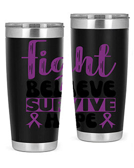 fight believe survive hope 141#- alzheimers- Tumbler