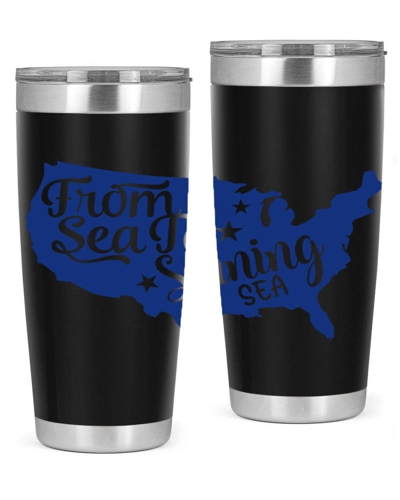 from sea to shining sea Style 52#- Fourt Of July- Tumbler