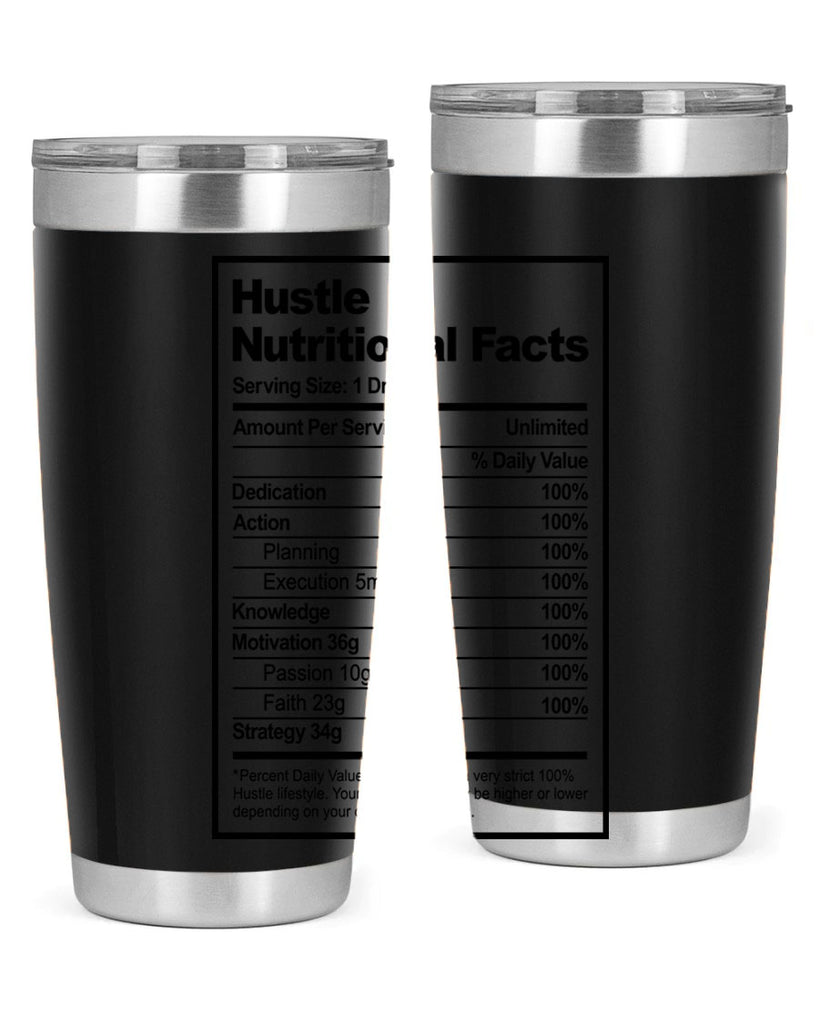 hustle nutritional facts 121#- black words phrases- Cotton Tank