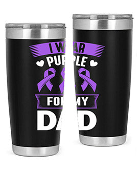 i wear purple for dad 170#- alzheimers- Tumbler