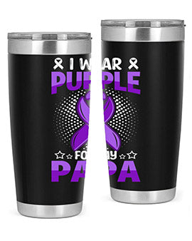 i wear purple for papa 175#- alzheimers- Tumbler