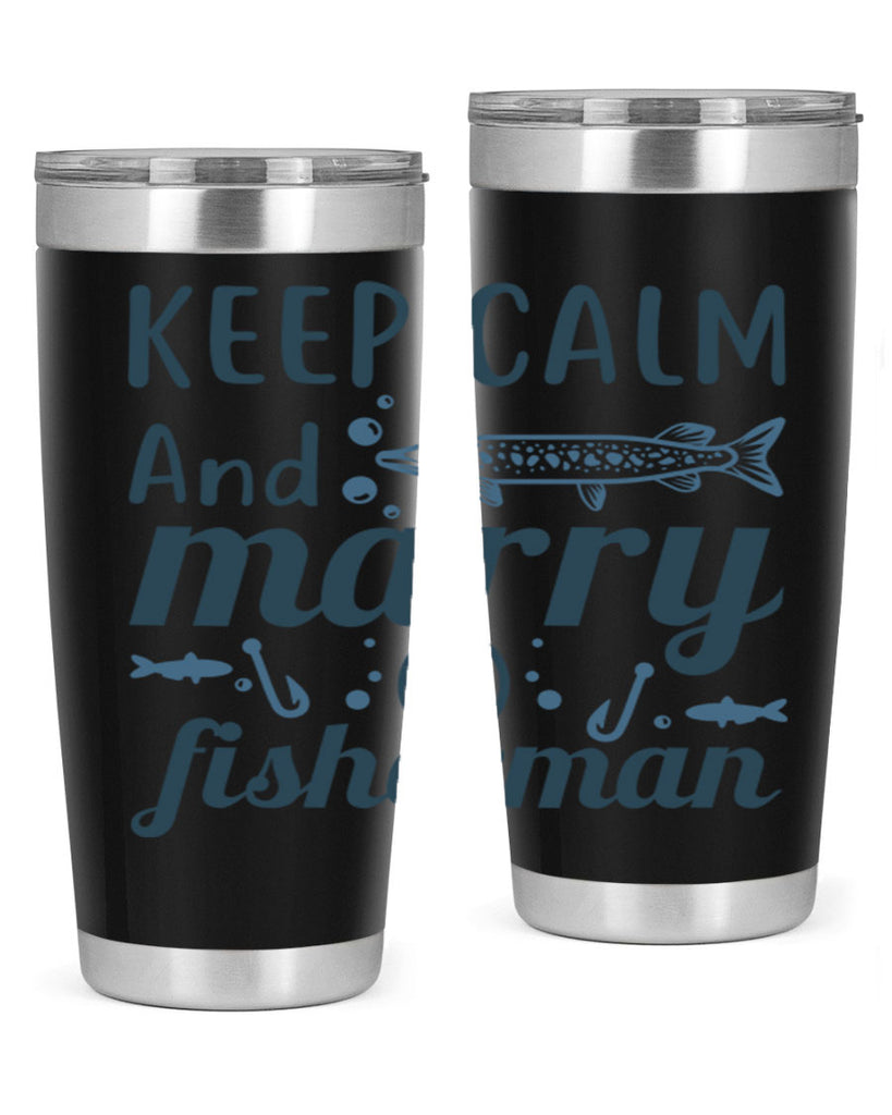 keep calm and merry 66#- fishing- Tumbler