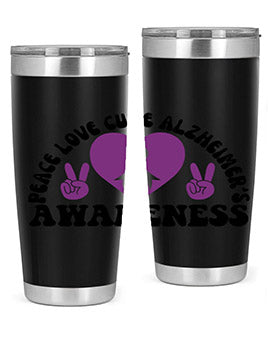 peace love cure alzheimer s awareness 206#- alzheimers- Cotton Tank