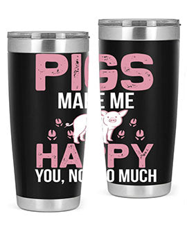 pigs make me happy Style 35#- pig- Tumbler