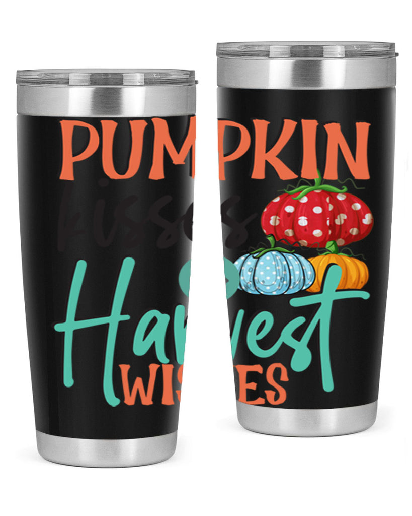 pumpkin kisses harvest wishes 526#- fall- Tumbler