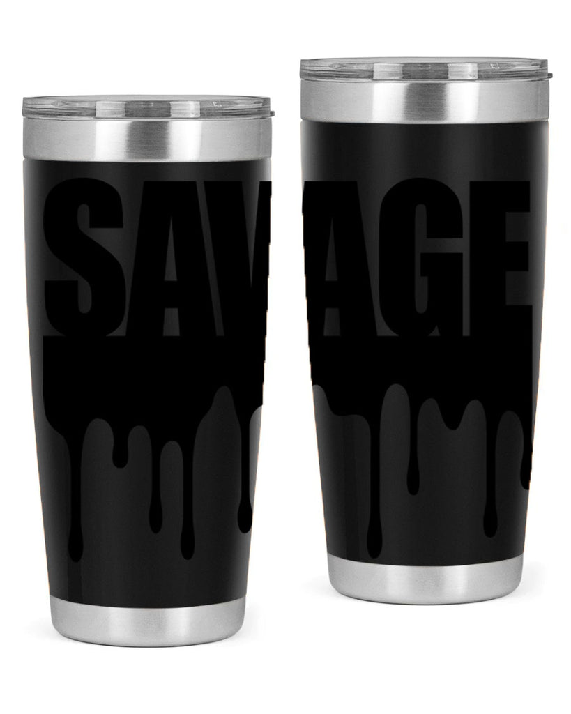 savage drip 41#- black words phrases- Cotton Tank