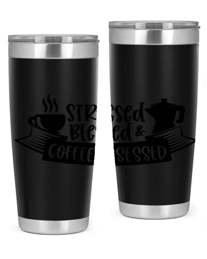 stressed blessed coffee obsessed 27#- coffee- Tumbler