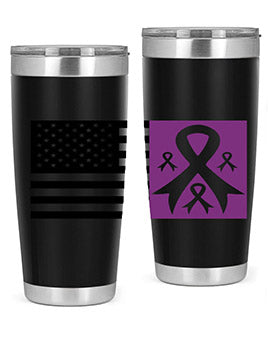 usa flag with alzheimers cancer 219#- alzheimers- Tumbler