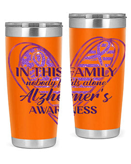 AlzheimerS Awareness American Flag 11#- alzheimers- Tumbler