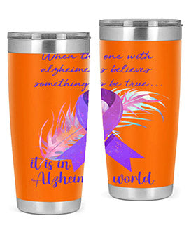 AlzheimerS Awareness Purple Ribbon 17#- alzheimers- Tumbler