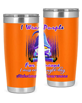 Alzheimers Awareness Products I Wear Purple Ribbon Gnome 22#- alzheimers- Tumbler