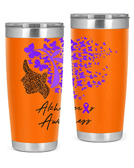 Alzheimers Awareness Shirt Alzheimers Purple Butterflies 24#- alzheimers- Tumbler