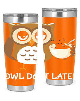 Do It Later funny Cute A TurtleRabbit 4#- owl- Tumblers