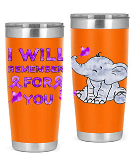 Elephant I Will Remember For You 132#- alzheimers- Tumbler