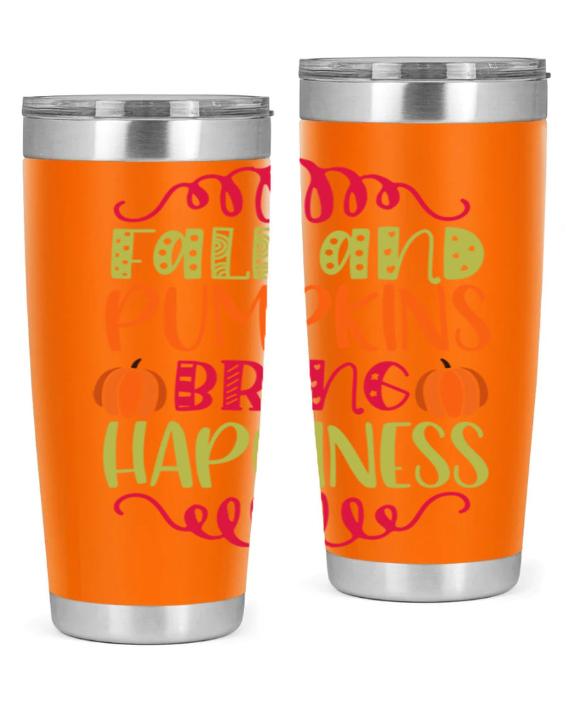 Fall and Pumpkins bring Happiness 86#- fall- Tumbler