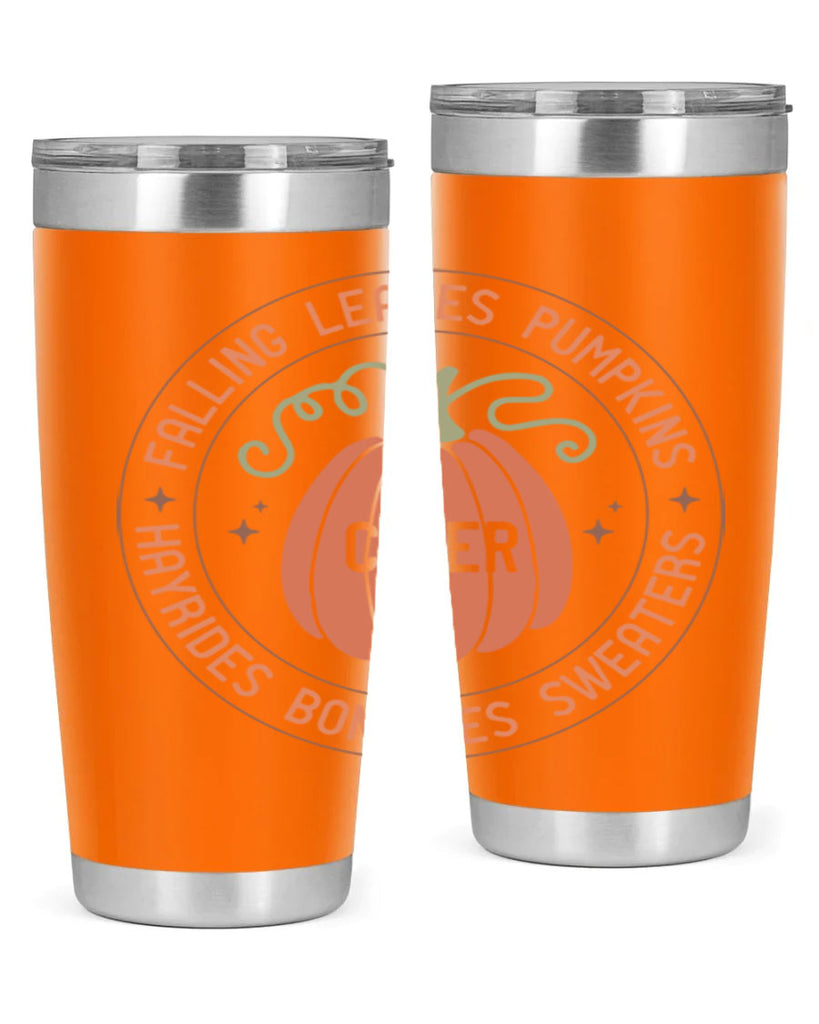 Falling Leaves Pumpkins Cider Hayrides Bonfires Sweaters 168#- fall- Tumbler
