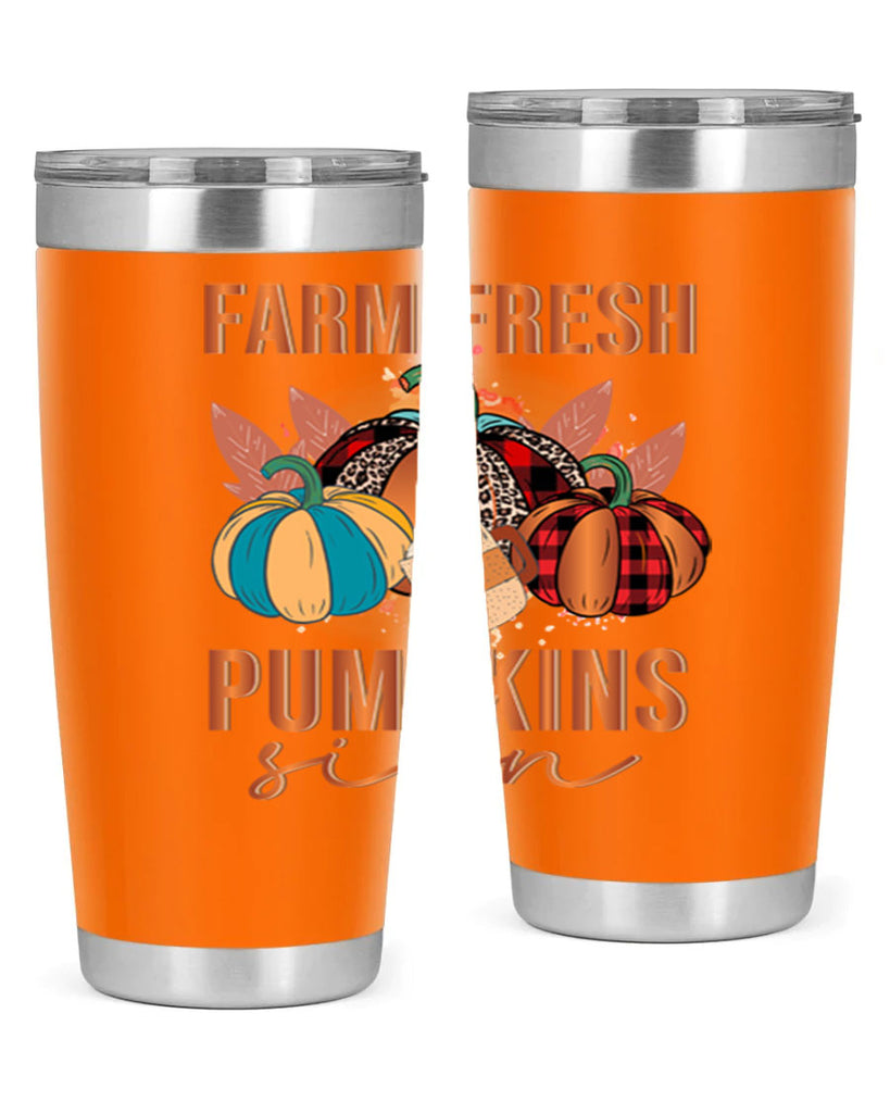 Farm Fresh Pumpkins Sign 175#- fall- Tumbler