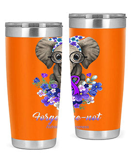 Forget me not Alzheimers Awareness Elephant Flower 150#- alzheimers- Tumbler