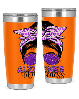 Girl Warrior Alzheimer Awareness 153#- alzheimers- Tumbler