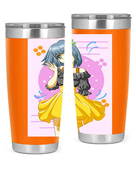 Happy and funny girl with black yellow dress in summer 41#- anime- Tumbler