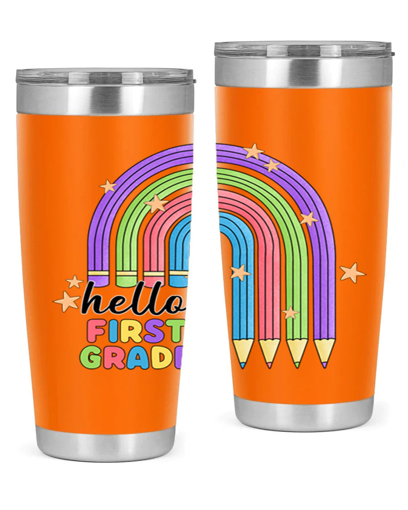 Hello 1st Grade Pencil Rainbow 14#- 1st grade- Tumbler