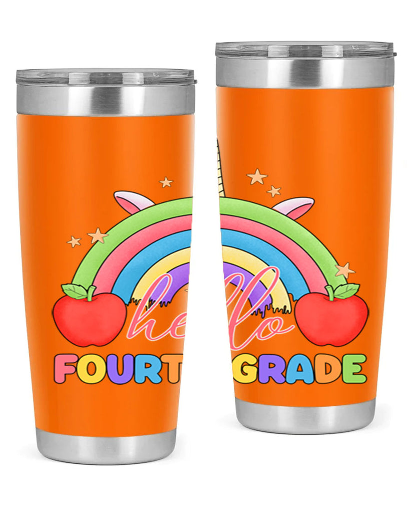 Hello 4th Grade Unicorn Rainbow 14#- 4th  grade- Tumbler