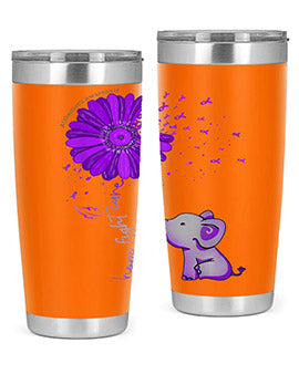 Hope Fight Cure Elephant Alzheimers Purple Ribbon 161#- alzheimers- Tumbler