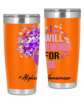 I Will Remember For You Alzheimer Awareness Womens Butterfly 181#- alzheimers- Tumbler