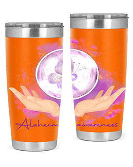 Love Purple Ribbon AlzheimerS Awareness 193#- alzheimers- Tumbler