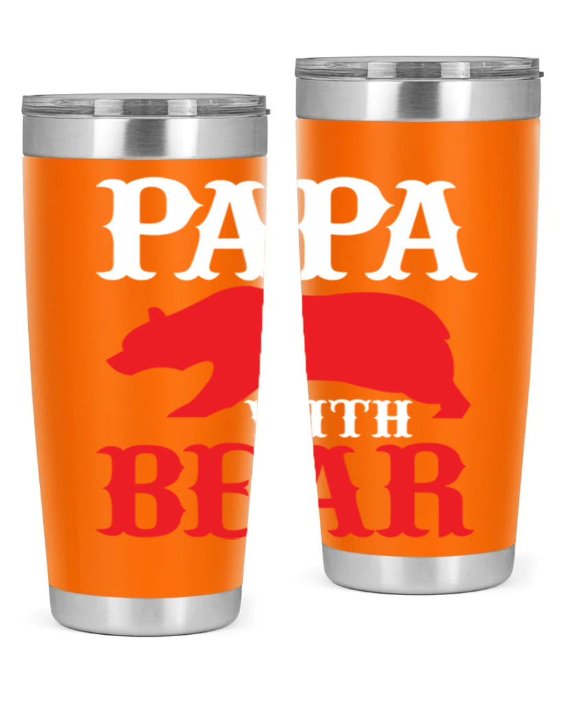 PAPA WITH BEAR 111#- grandpa - papa- Tumbler