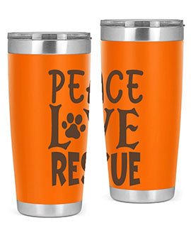 Peace Love Rescue Style 23#- cat- Tumbler