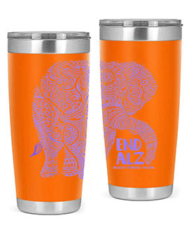 Purple Elephant Alzheimer Awareness 210#- alzheimers- Tumbler